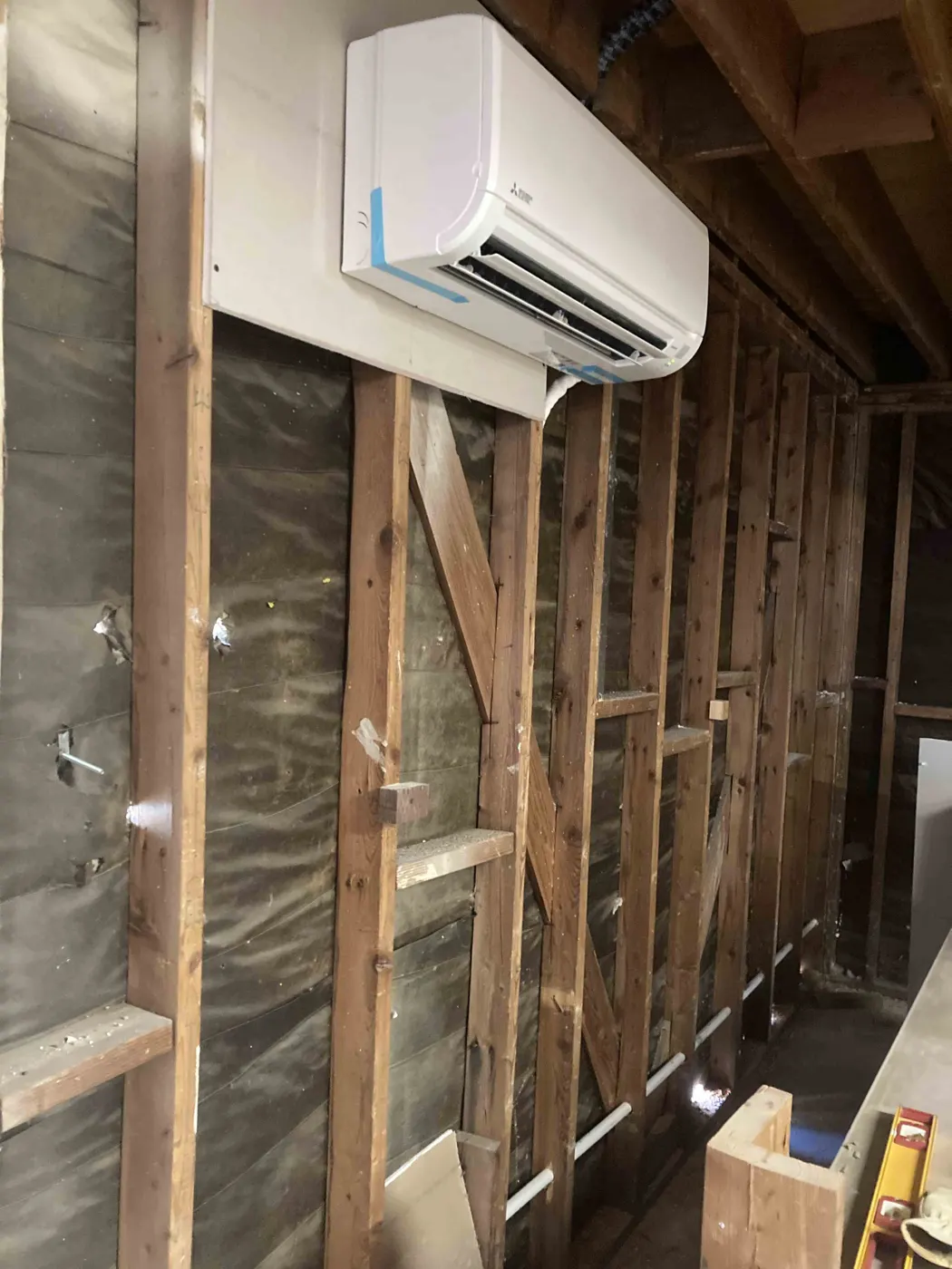 Mini split indoor head being installed in an Arizona room